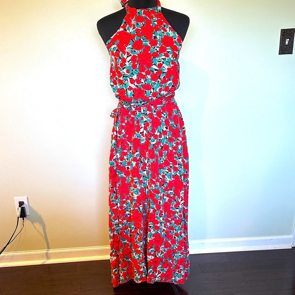 Floral Halter Maxi Dress